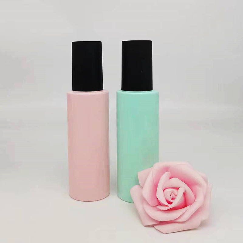 Wholesale plastic fine fog bottle 100ml pink perfume spray bottle PET pure dew bottle spray