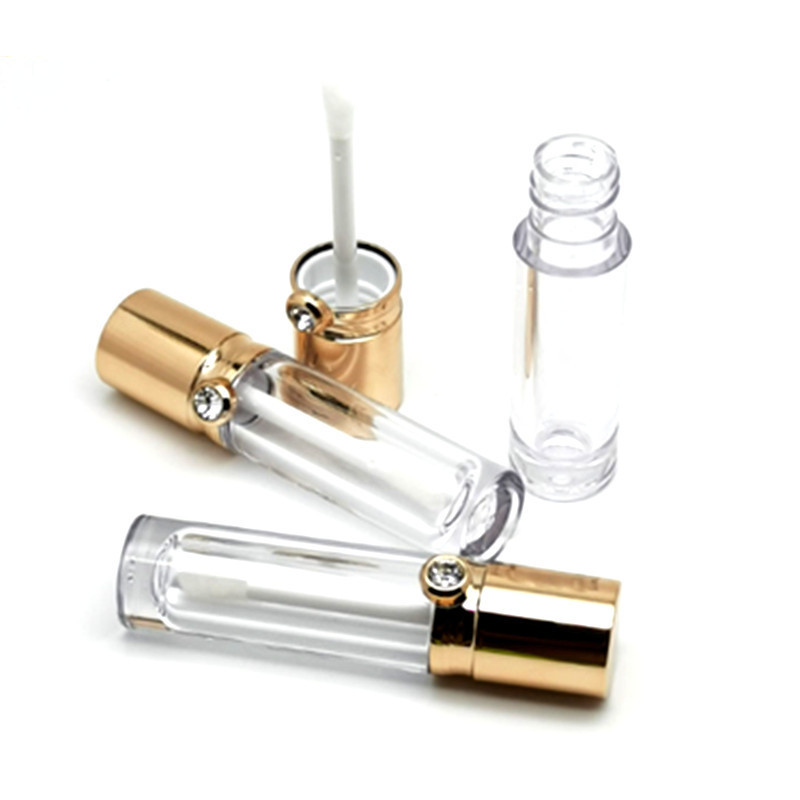 Luxury Shiny Gold Round Empty Aluminum Shell Lipstick Tube Container Popular magnetic luxury black square lipstick case