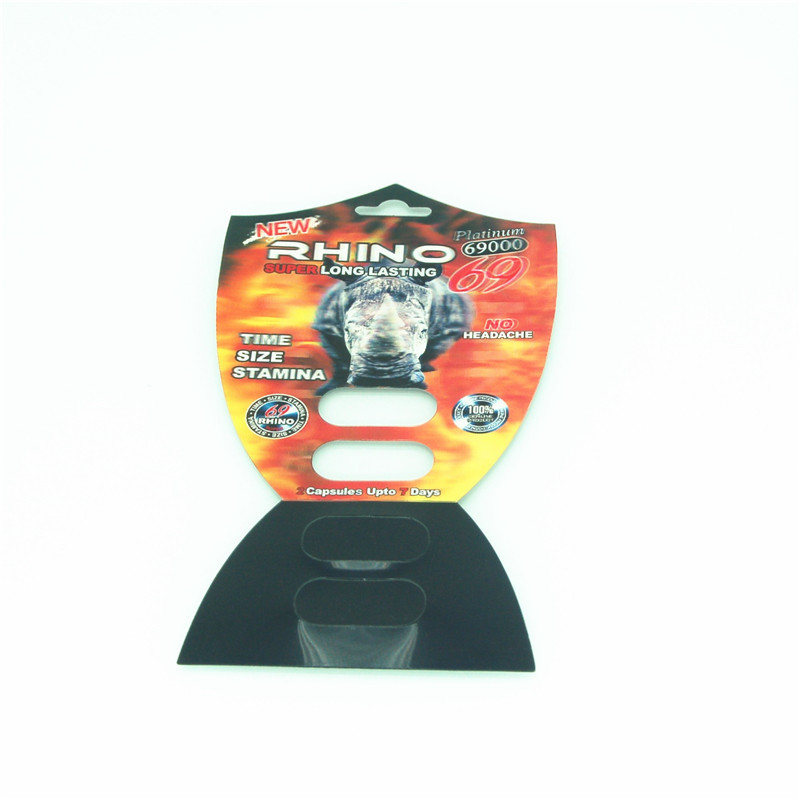 Custom Male Enhancement Pill Plastic 3D Lenticular Package Card Rhino Gold Rhino Shield 3D card boxes