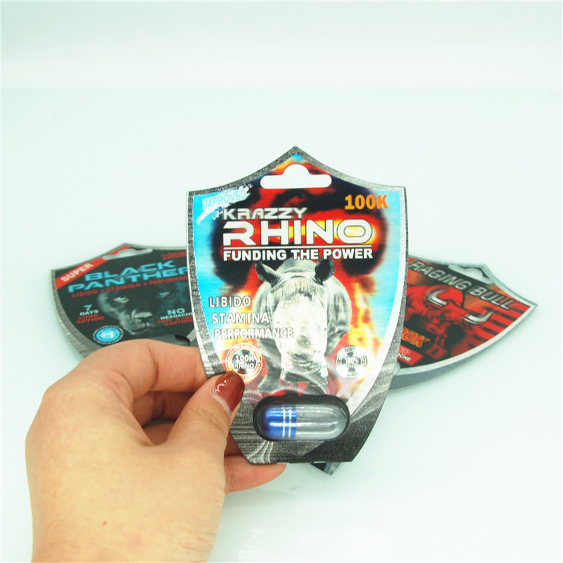 Custom Male Enhancement Pill Plastic 3D Lenticular Package Card Rhino Gold Rhino Shield 3D card boxes