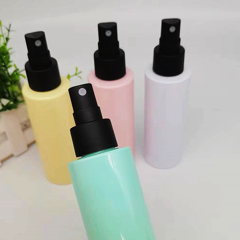 Wholesale plastic fine fog bottle 100ml pink perfume spray bottle PET pure dew bottle spray