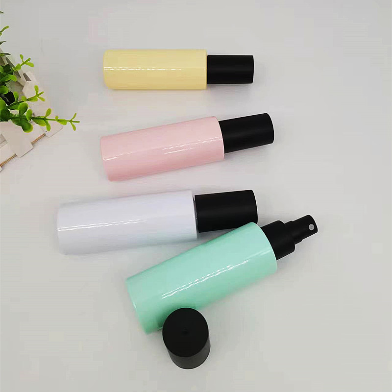 Wholesale plastic fine fog bottle 100ml pink perfume spray bottle PET pure dew bottle spray