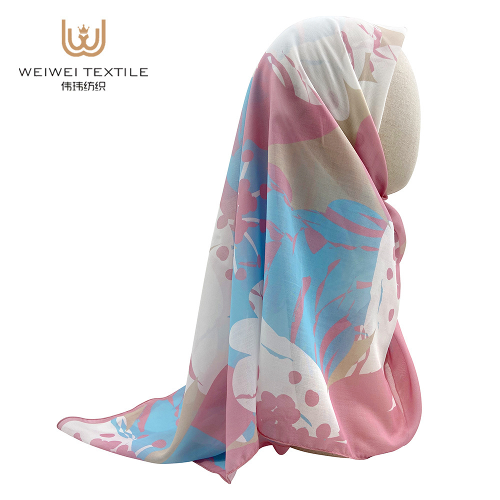 Weiwei Custom Supplier Square Shawl Muslim Perfume Scent Muslim Women voile Ethnic Hijab Scarf