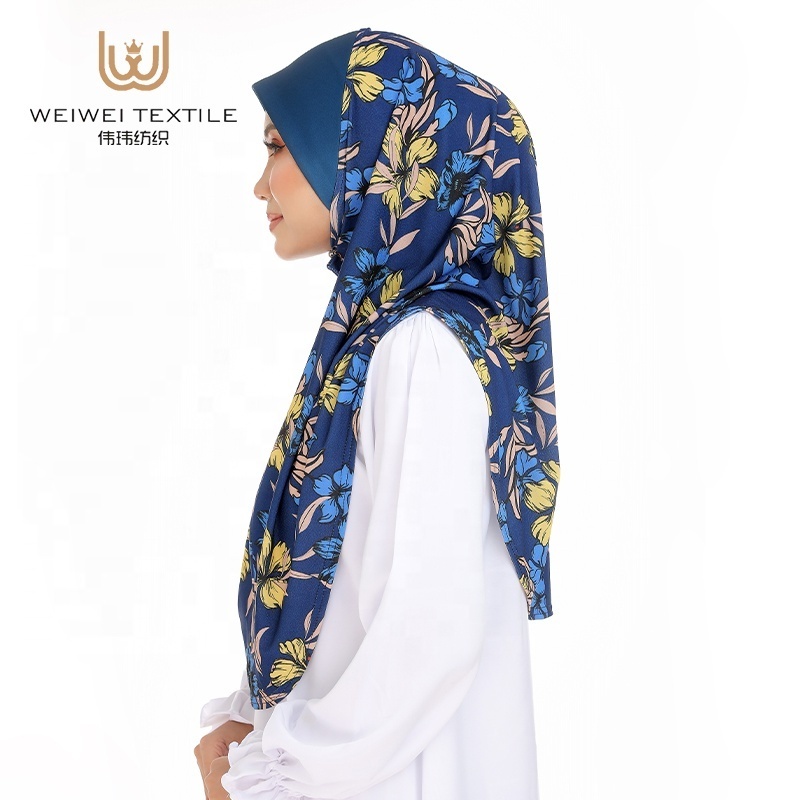 customized  muslim sarima hijab scarf shawls malaysia muslim printed flower instant hijab