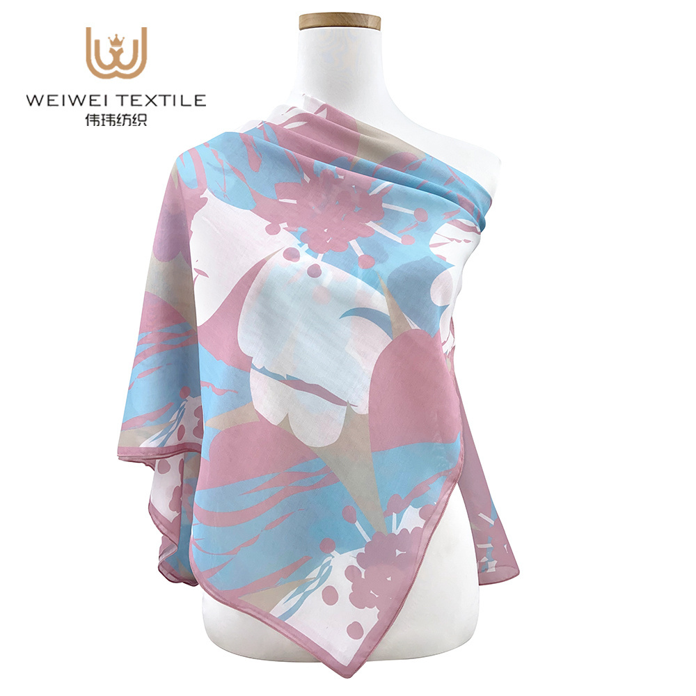 Weiwei Custom Supplier Square Shawl Muslim Perfume Scent Muslim Women voile Ethnic Hijab Scarf