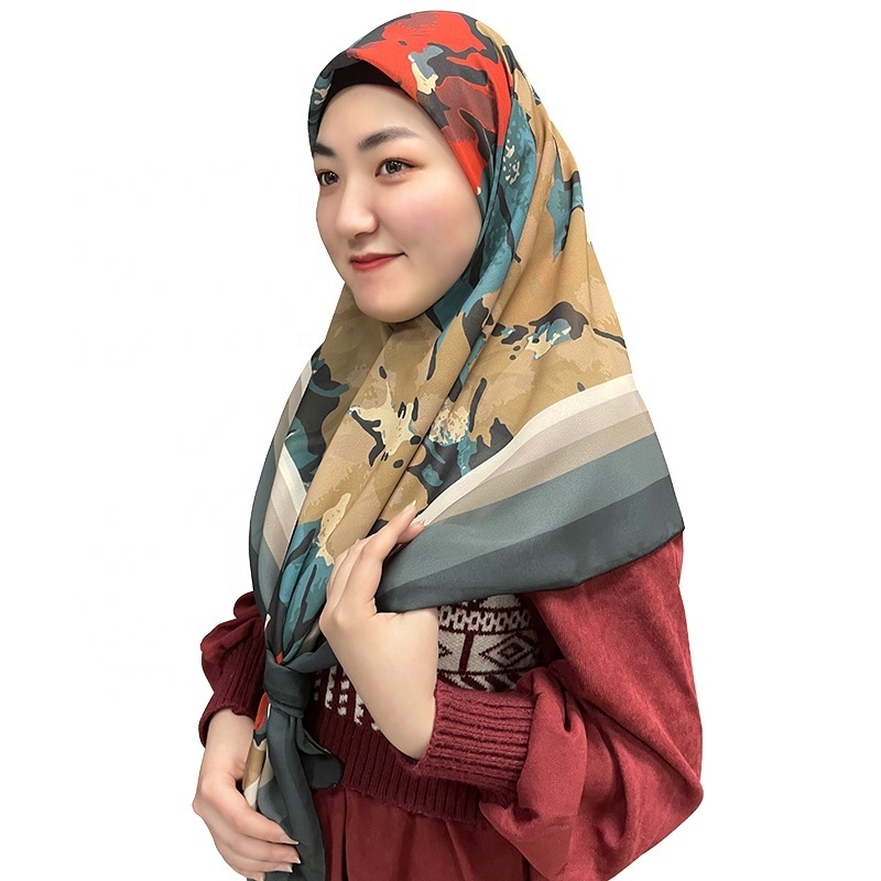 custom print hijab woman shawl wholesale polyester premium chiffon scarf printing other scarves & shawls ethnic accessories