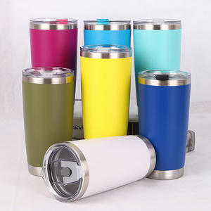 Keeps Drinks Hot or Cold for Hours Custom 20oz Cup Stainless Steel Double Wall 20 oz Travel Vacuum Insulated Tumblers With Lid