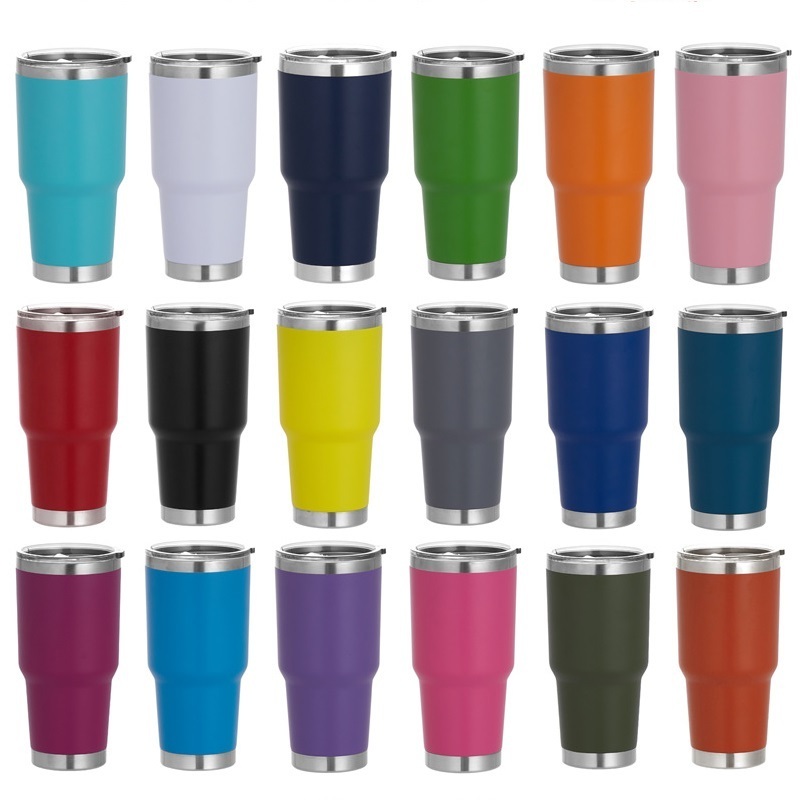 30 Oz Tumbler Vacuum Insulated Travel Mug with Sliding Lids Suitable for Holders Stainless Steel Double Wall Thermal Cup