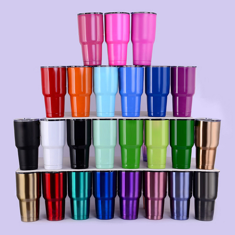 30 Oz Tumbler Vacuum Insulated Travel Mug with Sliding Lids Suitable for Holders Stainless Steel Double Wall Thermal Cup