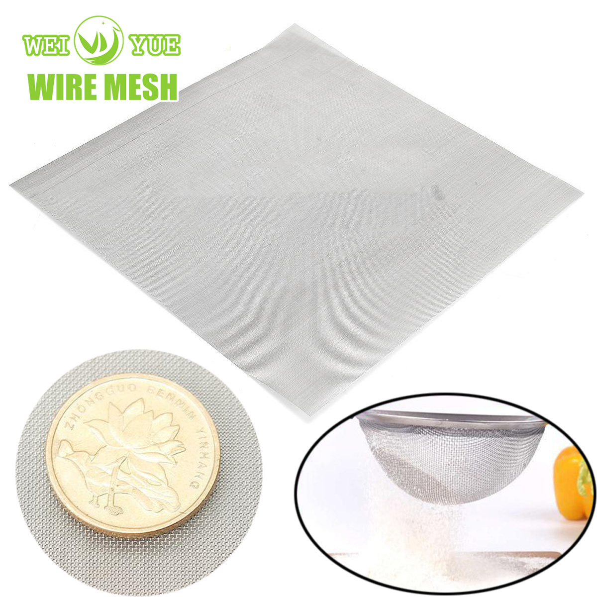 Weiyue Factory direct sales 304 10 micron stainless steel netting wire mesh filter screen