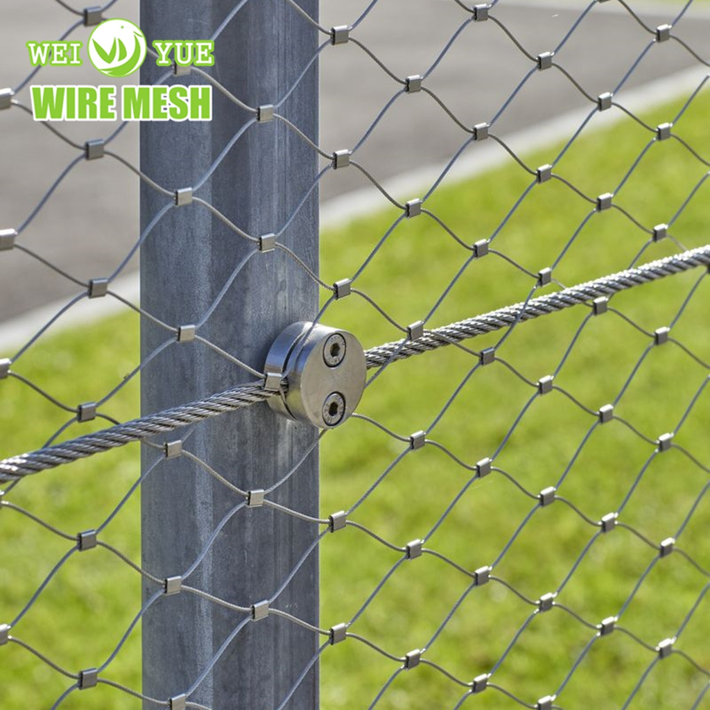 Professional factory manufacturer Stainless steel wire rope woven mesh for zoo animal fence