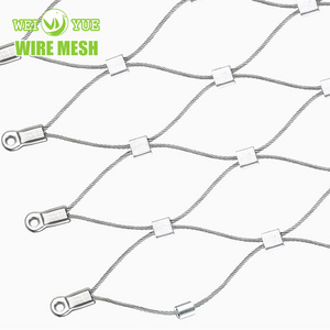 Professional factory manufacturer Stainless steel wire rope woven mesh for zoo animal fence