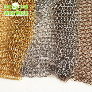 Aluminum Metal Mesh Fabric Drapery Curtain Stainless Steel link Chain Mail Ring Mesh