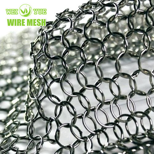 Aluminum Metal Mesh Fabric Drapery Curtain Stainless Steel link Chain Mail Ring Mesh