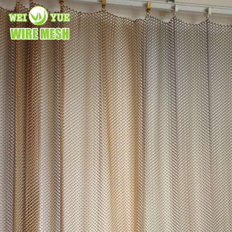 Architectural Decorative Metal Mesh Drapery Curtain Chain Link For Shower Curtain