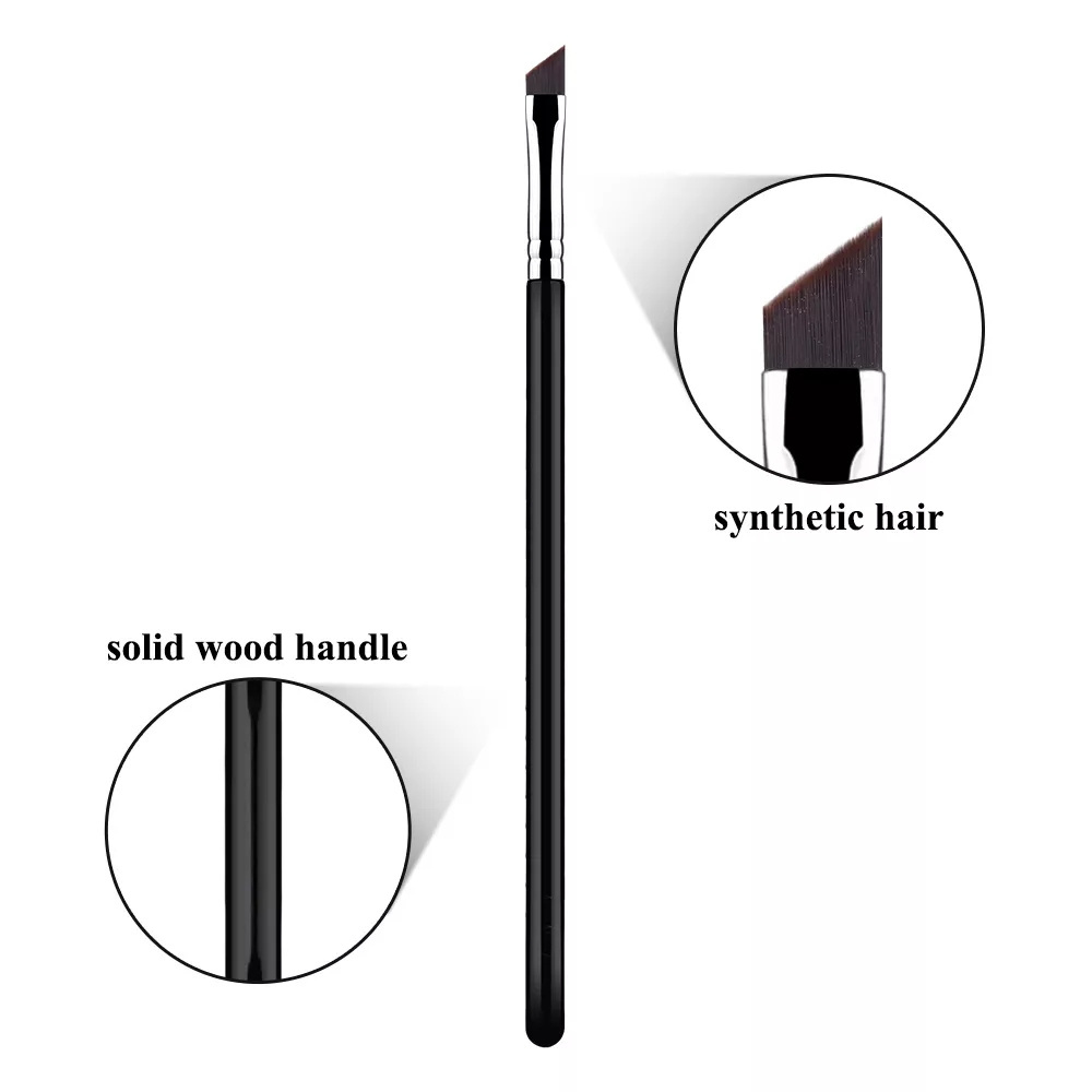 Professional custom logo definer shader liquid makeup brush tip pre cision super fine thin angled fiber eyebrow eyeliner brushes