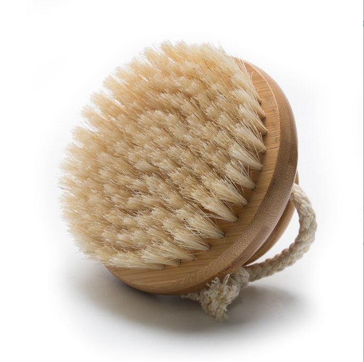 natural bristle hair sisal Exfoliating shower scrubber  dry body  bath  brush