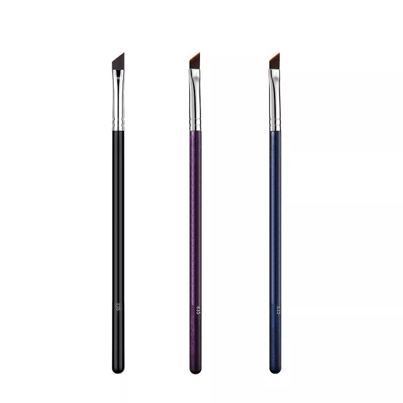 Professional custom logo definer shader liquid makeup brush tip pre cision super fine thin angled fiber eyebrow eyeliner brushes