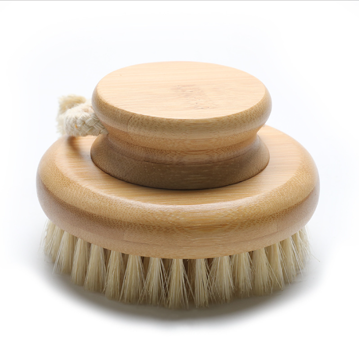 natural bristle hair sisal Exfoliating shower scrubber  dry body  bath  brush