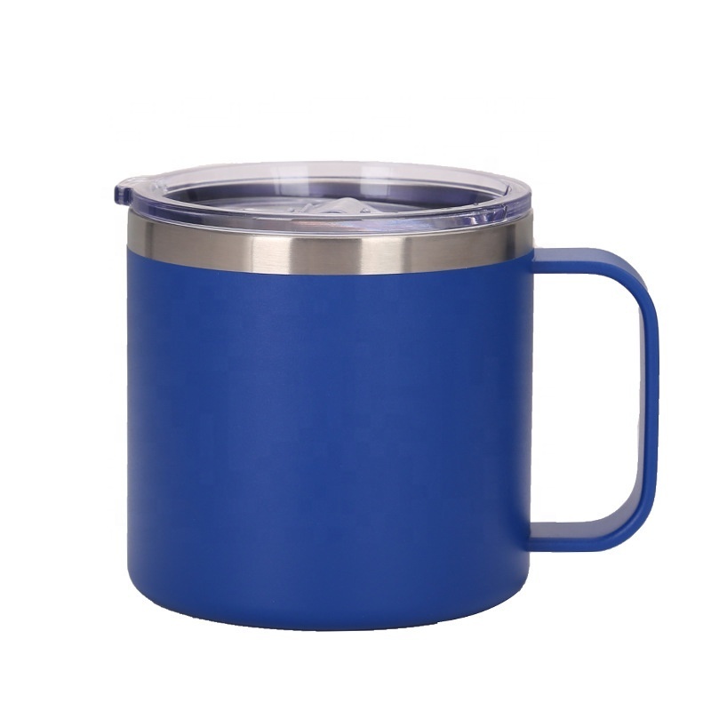 Mug Laser Double Wall Stainless Steel Custom Minimalist Stainless Steel LOGO FREE 12 Oz and 14 Oz White Coffee Mugs with Lid