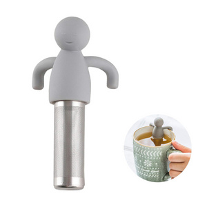 Extra Fine Mesh Stainless Steel Cute Human Tea Infuser Strainer for Loose Leaf Tea Steeper Filter for Cup Mug