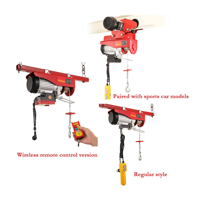 Pa500 Mini Electric Wire Rope Hoist Winch 100kg Portable Crane Small Lift Mini Hoist Electric Hoist Capacity