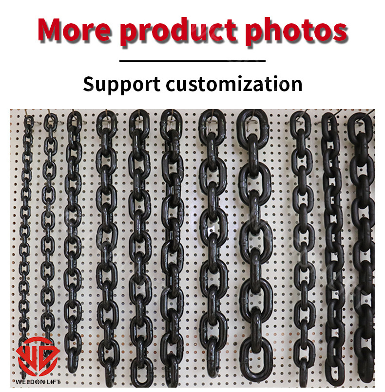 Crane Lifting Sling Chain Heavy Duty G80 Alloy Heat Treated Lifting Steel Chain