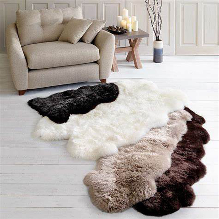 2023 hot sale Premium real New Zealand long hair  wool rugs 100%  genuine sheepskin  rugs