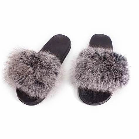 custom raccoon fox faux fur slide sandals Custom Women Fashion Fur Slides