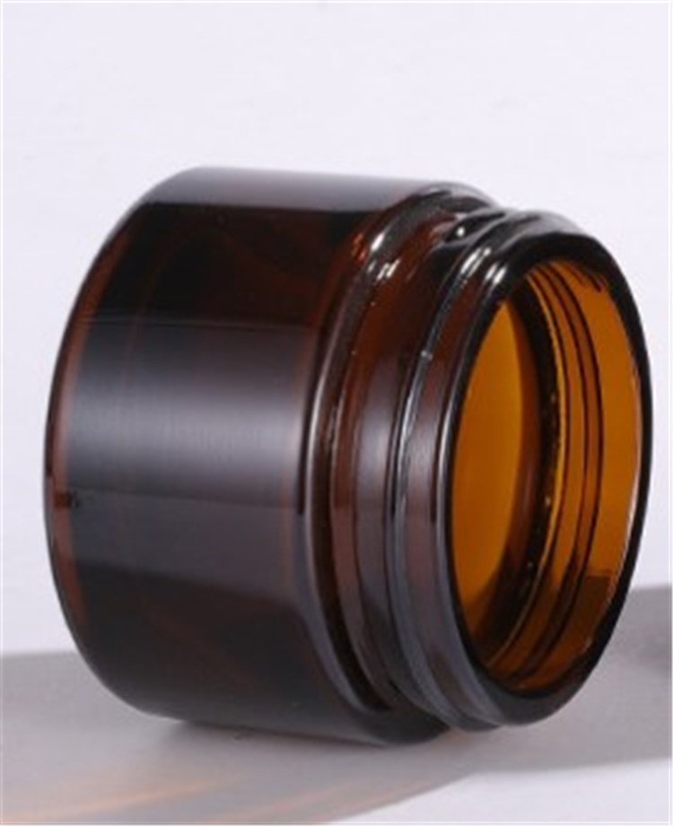 Custom print logo face care whitening cream container 30g 50g empty amber glass cosmetic cream jar