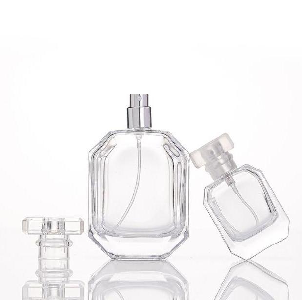 30ml 50ml 100ml silk printing logo bayonet neck transparent color glass body spray perfume bottles