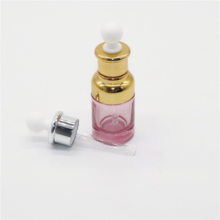 Paint pink purple cosmetic glass bottles 30ml 1oz high size empty essence oil dropper bottle for skin care