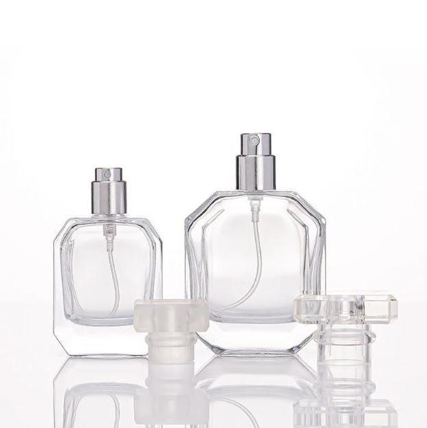 30ml 50ml 100ml silk printing logo bayonet neck transparent color glass body spray perfume bottles