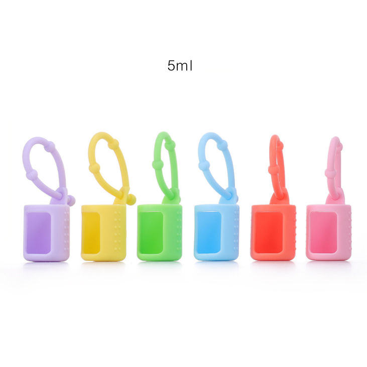 New match 6 color silicone holder 5ml 15ml Empty refilling Amber nail polish Essential Oil Bottle