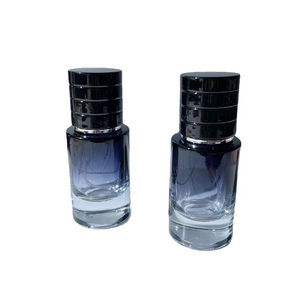 Luxury round empty shape black caps fine mist refill blue white red brown gradient glass 30ml perfume spray bottle