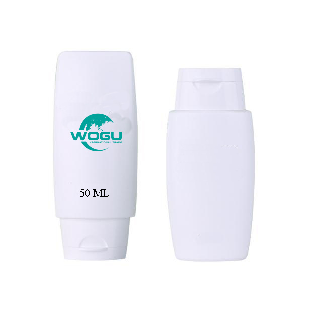 Luxury white empty flat squeeze cosmetic tube for sunscreen lotion cream cosmetic packaging 50ml