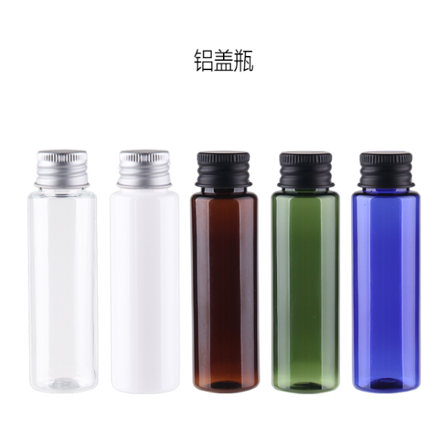 Free sample clear blue green amber flat shoulder 30ml empty cosmetic cream shampoo serum pet lotion bottle