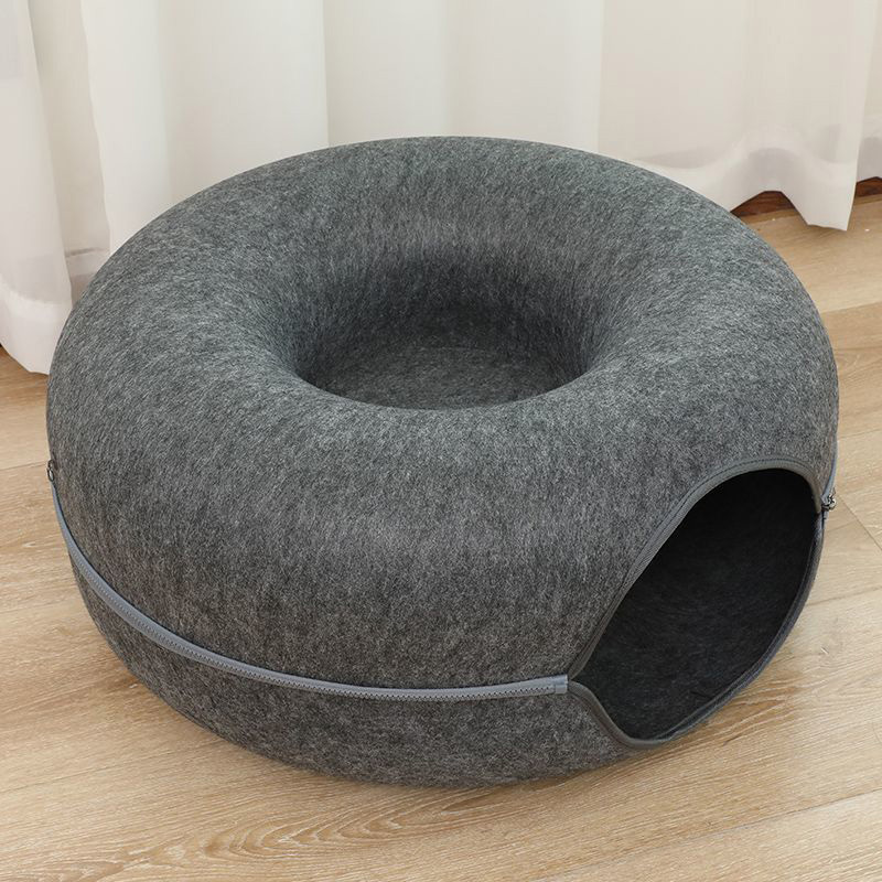 Wholesale New Cat Play Tunnel High Quality Breathable Durable Donut Felt Cat Cave Bed