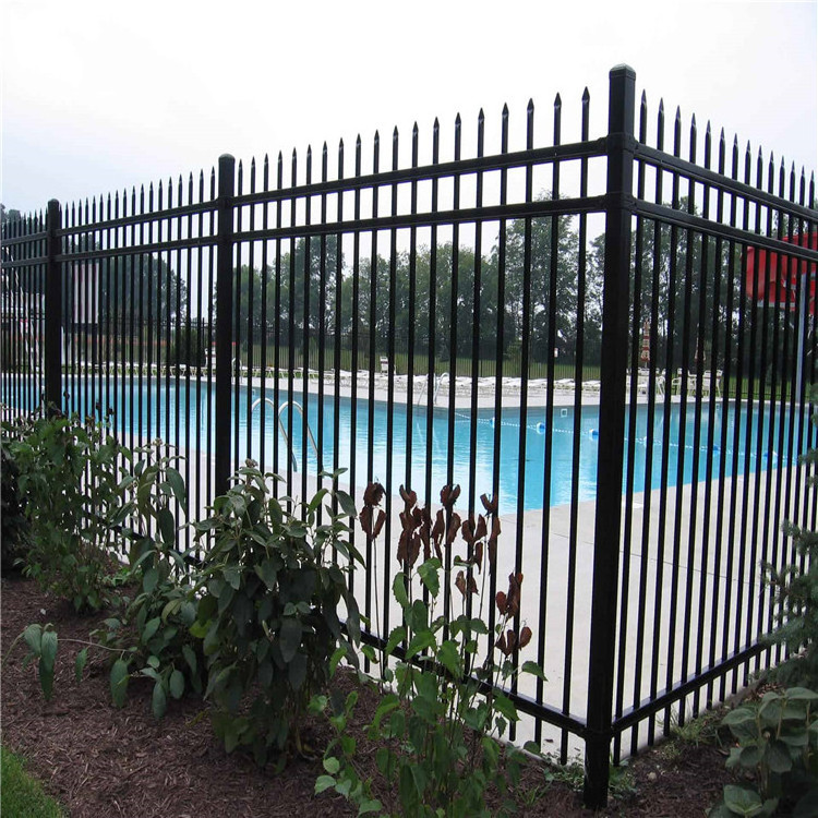 2024 New Design Cheap Wrought Iron Fence Panel Aluminum Metal Picket Ornamental Fence