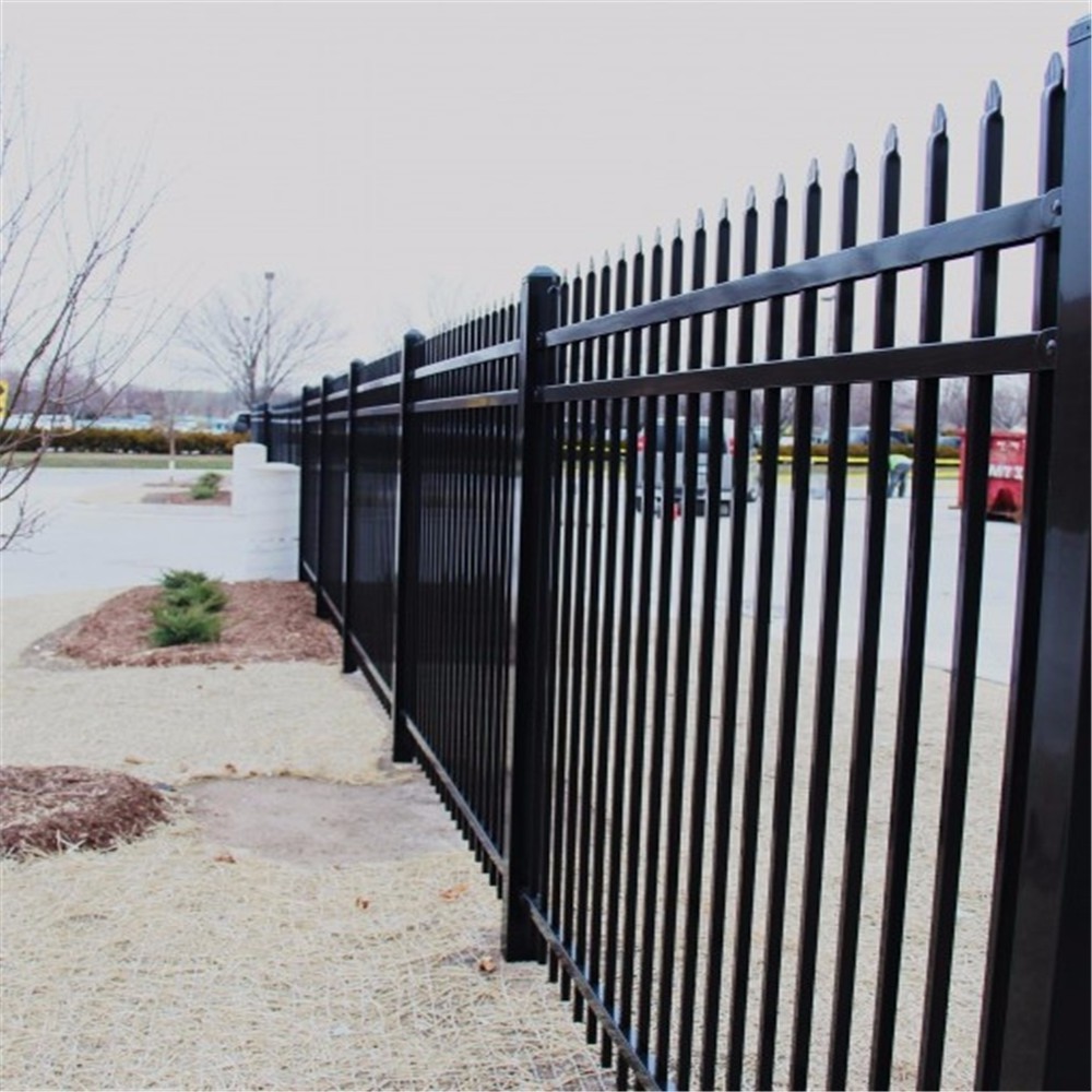 2024 New Design Cheap Wrought Iron Fence Panel Aluminum Metal Picket Ornamental Fence