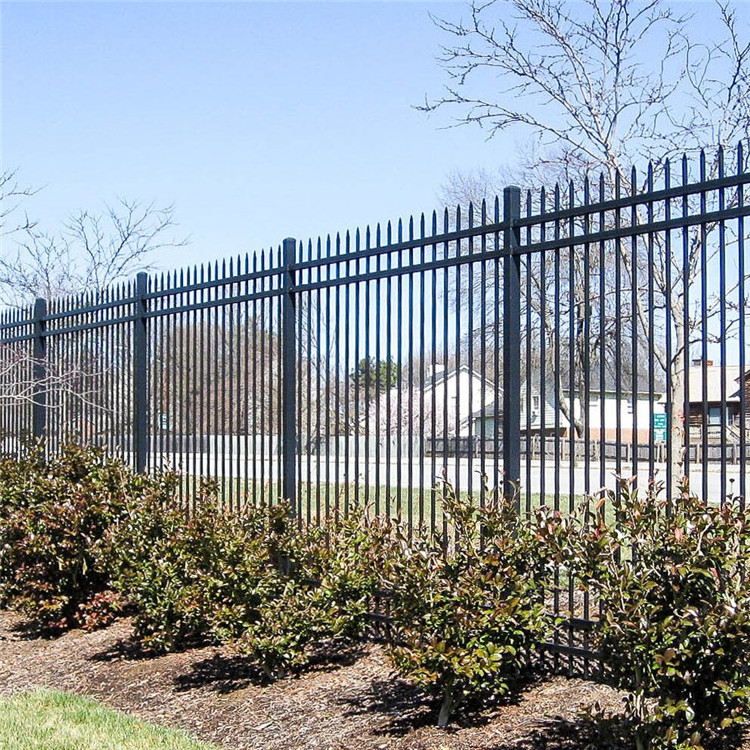 2024 New Design Cheap Wrought Iron Fence Panel Aluminum Metal Picket Ornamental Fence