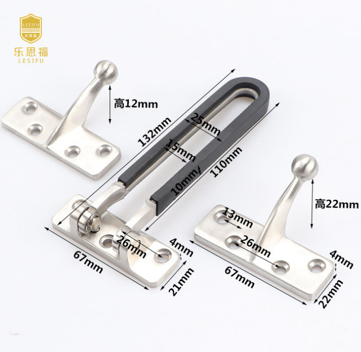 Hotel Security Door Lock Swing Bar Door Guard for Hotel Door Latch Thicken Solid Reinforcement Lock With rubber