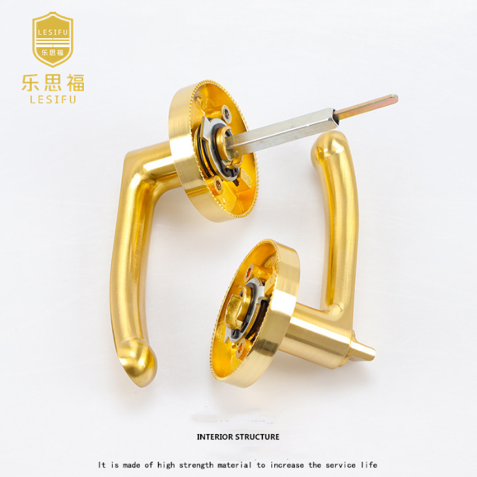 best quality gold zinc alloy three level handle bedroom door lock for interior rooms /bedroom