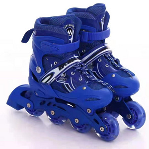 Led Flash Cheap Kids Kick Rolling Roller Skates Shoes /Adjustable Quad Four-Wheel Inline Skate Shoes for Boys Girls Kids