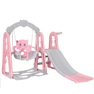 Small Home Child Indoor Toy Swing And Kid Playground Plastic Slide For Toddler