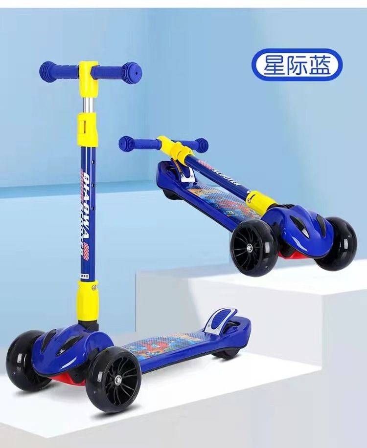 Istaride Kick Scooter For Children Kids Toys Foldable And Music Light Emitting Children'S Scooter with big wheels