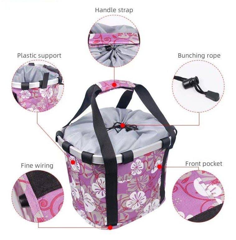 Bicycle Front Basket/Folding Small Pet Carrier Front Removable Bicycle Handlebar Basket/Bike Front Handlebar Removable Baskets