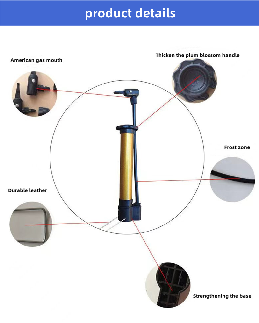 Factory processing low cost bicycle tire pump portable Floor Pump ball football tyre hand air pump for bike Hand pumps