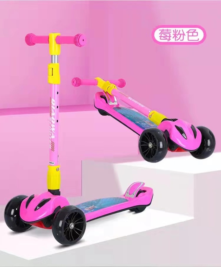 Istaride Kick Scooter For Children Kids Toys Foldable And Music Light Emitting Children'S Scooter with big wheels