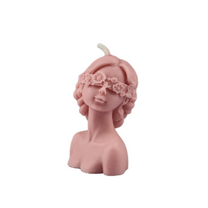 Packaging Design 100% Soy Wax Melt Silicone Mold  Diy lady Girl Aromatherapy Plaster Mold Rose Flower Blindfolded Female Candle